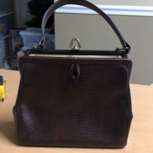 Brown Croc Embossed Handbag by Coquette of New York Vintage bag